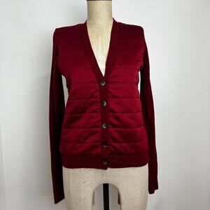 Joe Fresh Merino Wool Cardigan Quilted Puffer Front